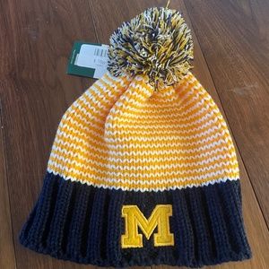 University of Michigan Winter Pompom Beanie Hat